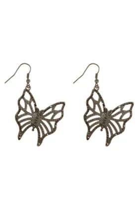 Gold Butterfly Drop Earrings 1203-LL