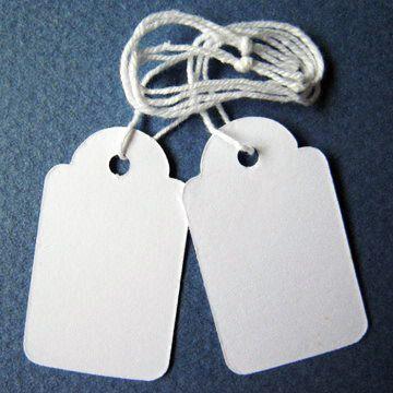Pre-strung Blank Merchandise Tags in Paper, Europe Style, 100-piece Per Bundle