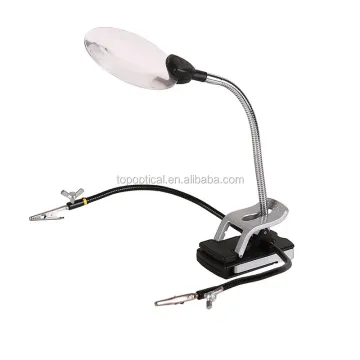 LED Helping Hand Magnifying Lamp 2x 4x LED Magnifier with Light