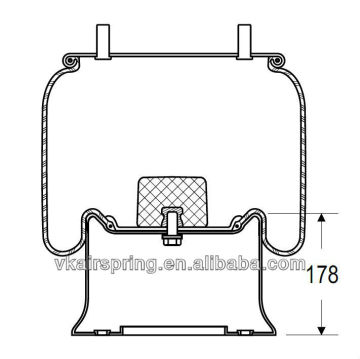 CARDI 58051000 Air bellow 1R14-705 rubber air suspension system/ truck spare parts steel piston