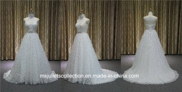 Strapless Sweetheart Lace Flower Beading Princess Wedding Dress (MJC 1411-9)