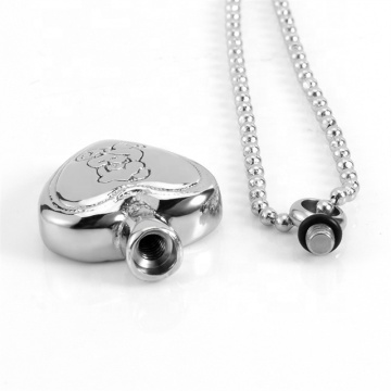 Iywu Aceon Stainless Steel Domed Heart Bottle Pet Memory Jewelry