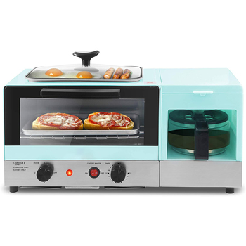 Hot Selling Time & Temperature Adjustable 3-in-1 Breakfast Maker: Oven, Coffee Maker, Frying Pan