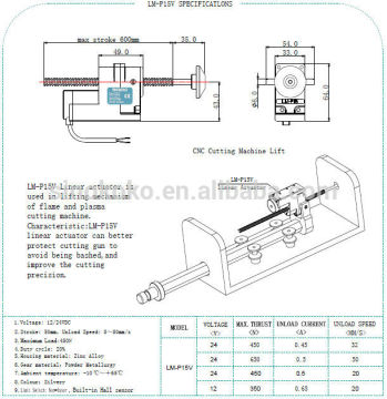 cnc cutting machine LM-P15V linear actuator