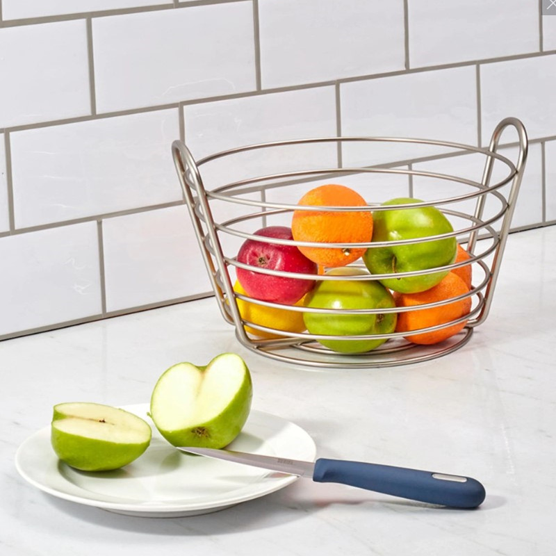 Modern Metal Fruit And Bread Bowl