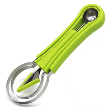 Wholesale 4-in-1 Stainless Steel & Plastic Melon Baller Set for Watermelon and Cantaloupe