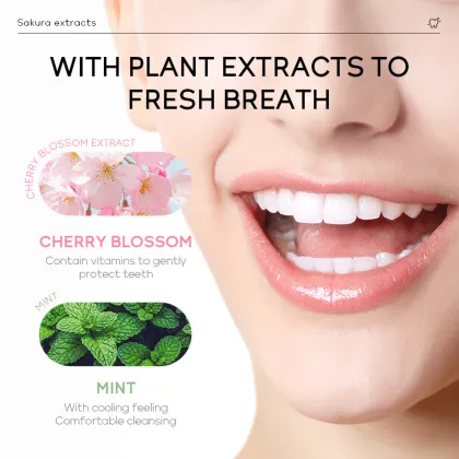 Wholesale Natural Cherry Blossom Mint Toothpaste for Fresh Breath Oral Care