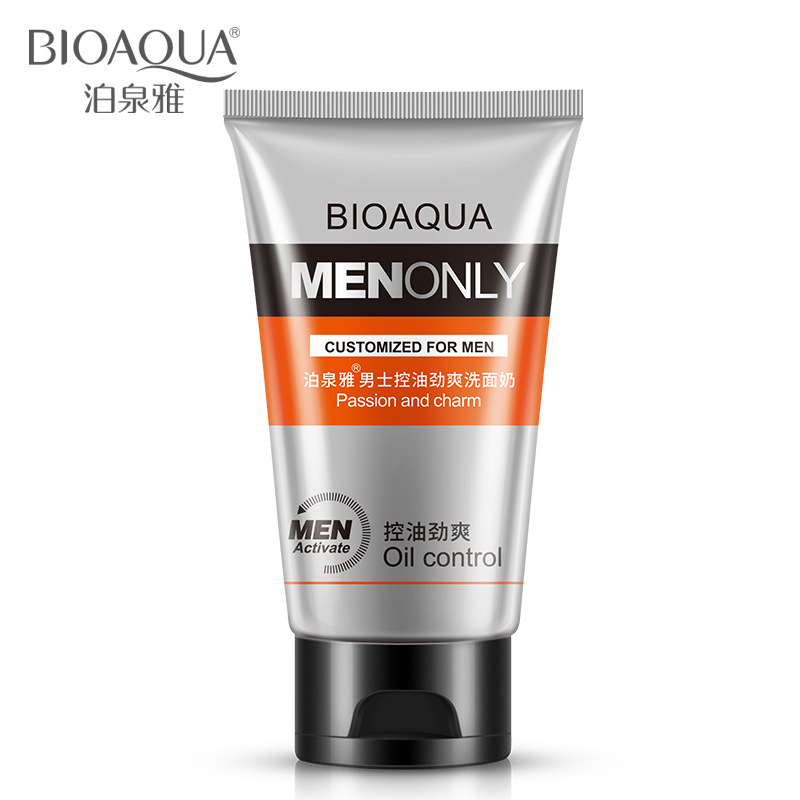 BIOAQUA Man oil-control face cleaner pore cleaner face wash men facial cleanser Acne blackhead Whitening Moisturizing Face Care