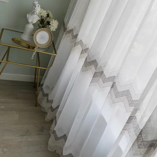 Customizable Modern Embroidery Sheer Curtains: High-Quality Nordic Style Lace Tulle Window Decorations