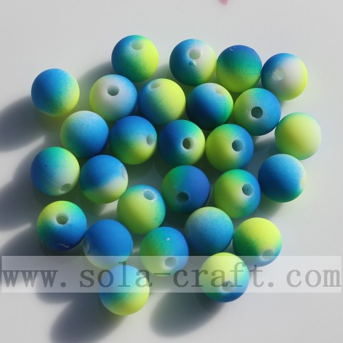 Colorful Rainbow Dual Solid Color Jewelry Acrylic Beads