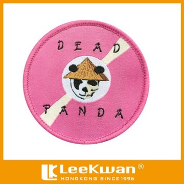 Cartoon Dead Panda Circle Woven Badge Embroidery Patch For Decration