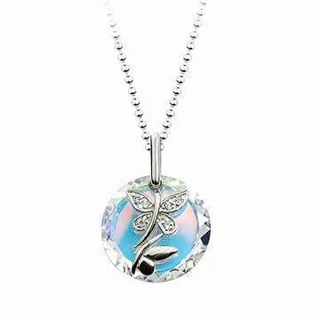 Handmade Necklace, Embroidered Antique Silver Necklace with Swarovski Stones