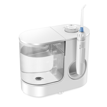 조절 가능한 10 레벨이있는 ​​1000ml 용량 충전식 치실, 치아 청소 및 미백을위한 구강 관개 - 6 노즐 옵션