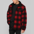 Plaid Sherpa Jacket Mens High Quality for Sale