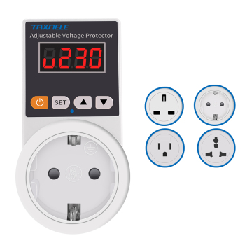 एसी 220V के लिए स्वचालित वोल्टेज रक्षक, यूरोपीय संघ/यूएस प्लग सॉकेट के साथ 16 ए पावर सर्ज प्रोटेक्शन - रेफ्रिजरेटर सुरक्षा के लिए आदर्श