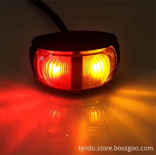 10-30V Red Amber Dual-Color LED Side Marker Lights for Trucks and Trailers
