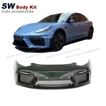 Kit de carrosserie à pare-chocs avant de style GT4 - Plas PP de haute qualité pour Tesla Modèle 3
