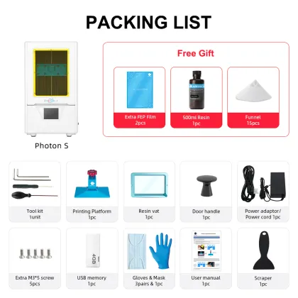 ANYCUBIC Photon S 3d Printer 2 Colors Black/White LCD Upgraded Module Matrix Dual Z axis SLA 3d Printer impresora 3d Drucker