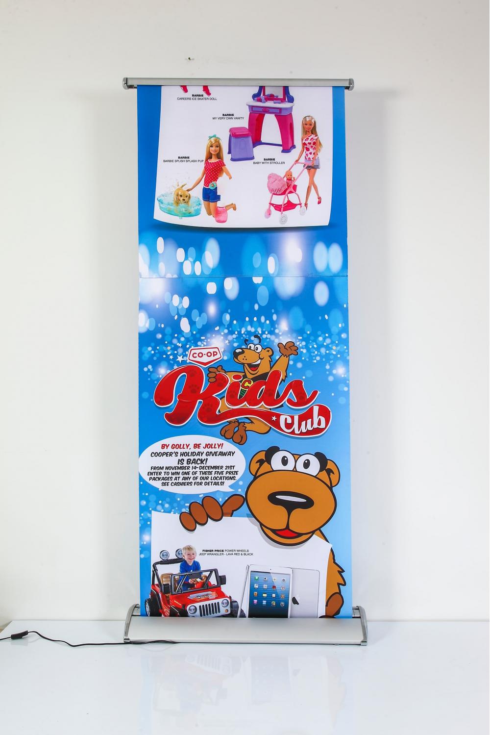 High quality moving luxurious retractable roll up banner