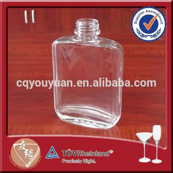 whisky brandy cognac gin bottle fancy square clear flint 15cl glass bottle liquor