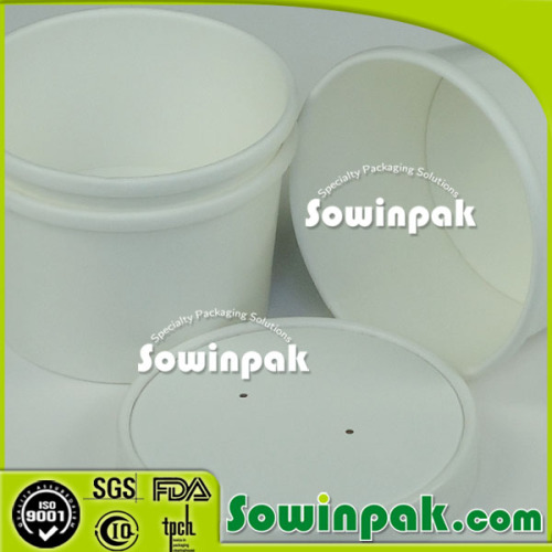 Plain White Soup Container with Lid