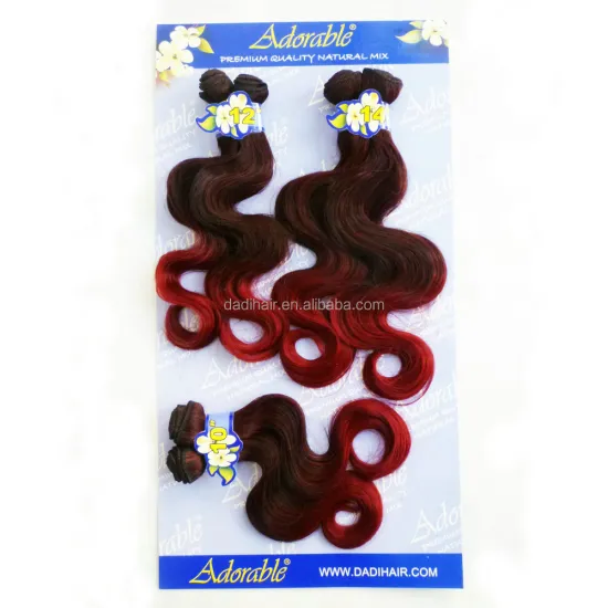 Adorable Factory hot sales 10"-14"  Brazilian Body Wave 6pcs    soft synthetic hair cheap high temperature hair weave