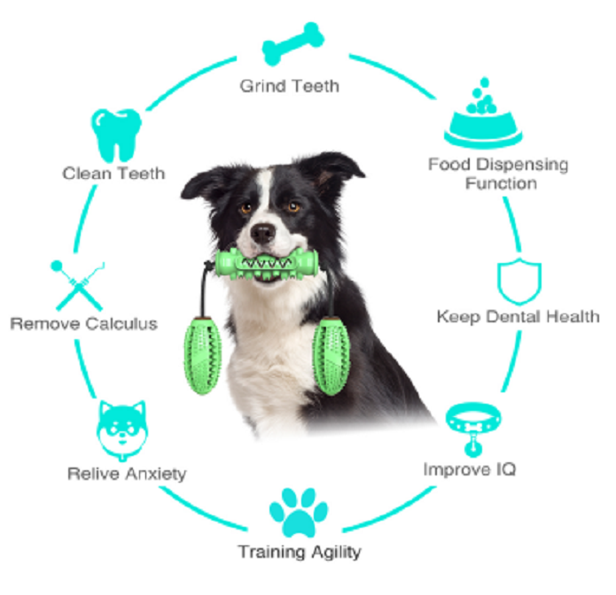 Toys For Dog Dumbbell Ball Green Details 1