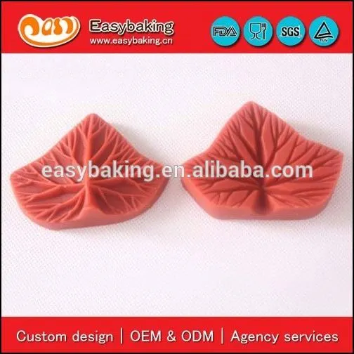 Customized sugarcraft silicone veined leaf fondant mold
