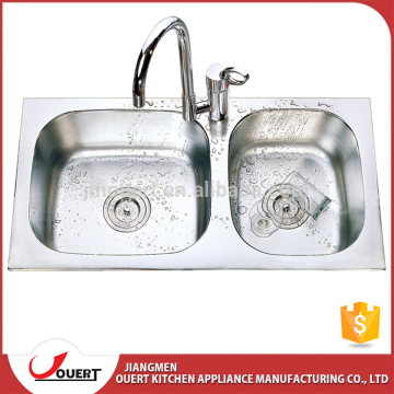 2016 hot sale good price above counter kitchen sinks stainless steel
