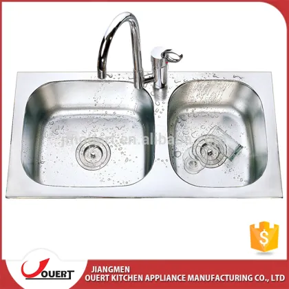OEM accept CUPC approve teka stainless steel 304 double bowl above counter unique kitchen sinks