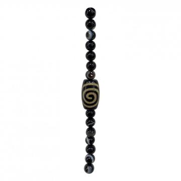 Craft Black Agate Batiked Beads for Jewelry Making