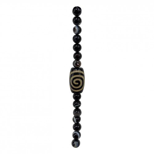 Craft Black Agate Batiked Beads for Jewelry Making