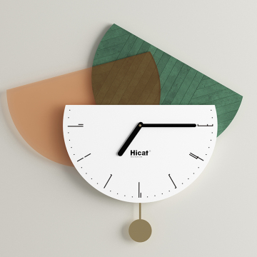 Battery Operated Quartz Pendulum Clock - Custom Luxury Watch Wall Clock for Home Decor