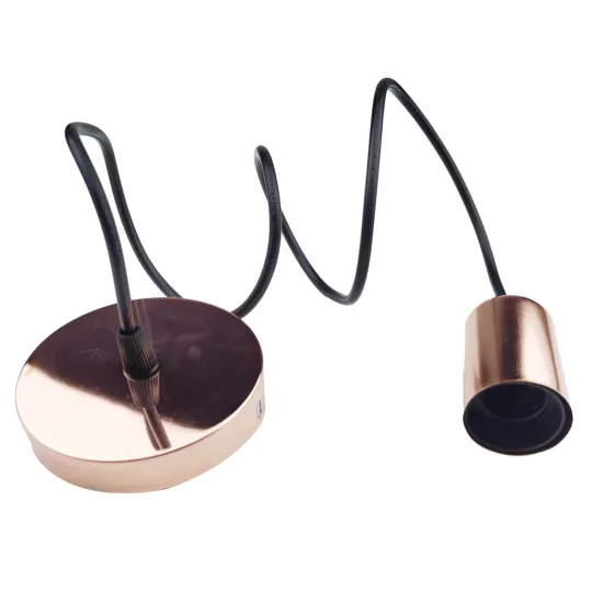 Factory Outlet Rose Gold 10cm Cup 1m Electric Wire E27 Socket Bulb Holder