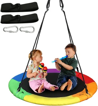 Colorful Outdoor Patio Kids' Nest Swing - Adjustable Hanging Circle Swing