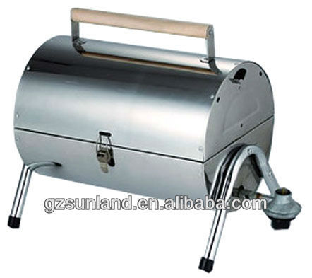 Double barrel bbq stainless steel gas grill