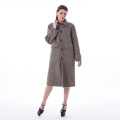 Camel-coloured cashmere overcoat with fur collar