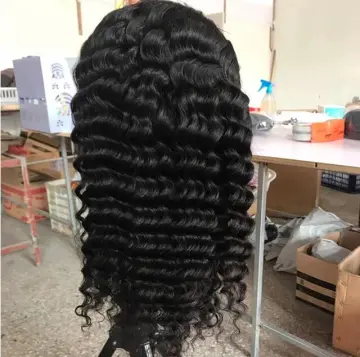 Brazilian  vendor jewish wig Indian temple hair processed virgin hair deep wave full lace brazilian human hair wig