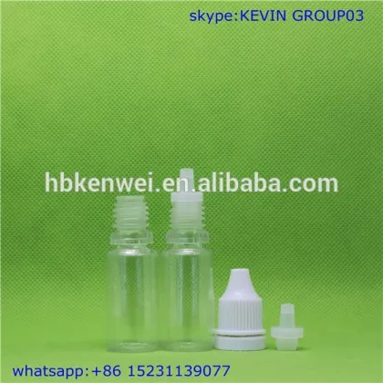 PET tamper proof dropper e-cig liquid bottles empty 10ml