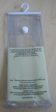 China supplier costomized plastic packaging hook hanging pvc package bag with nice pattern