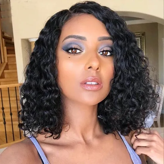 water wave transparent 360 full lace Ombre 100 with hd 250 density human hair wig chocolate brown