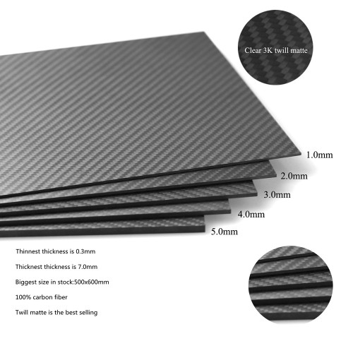 Hoja de fibra de carbono completa T700 3K