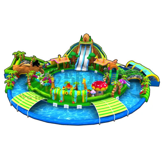 Commercial cartoon inflatable water parks for kids