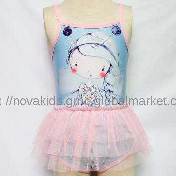 2-8Y Wholesale child clothing pattern baby girl tutu beach swimwear wi