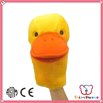 SEDEX GSV factory wholesale animals cheap plush kid duck hand puppets toys