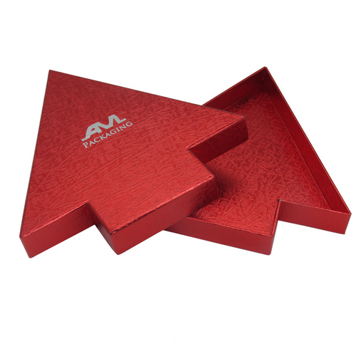 Red Color Cardboard Tree Shape Cookie Box
