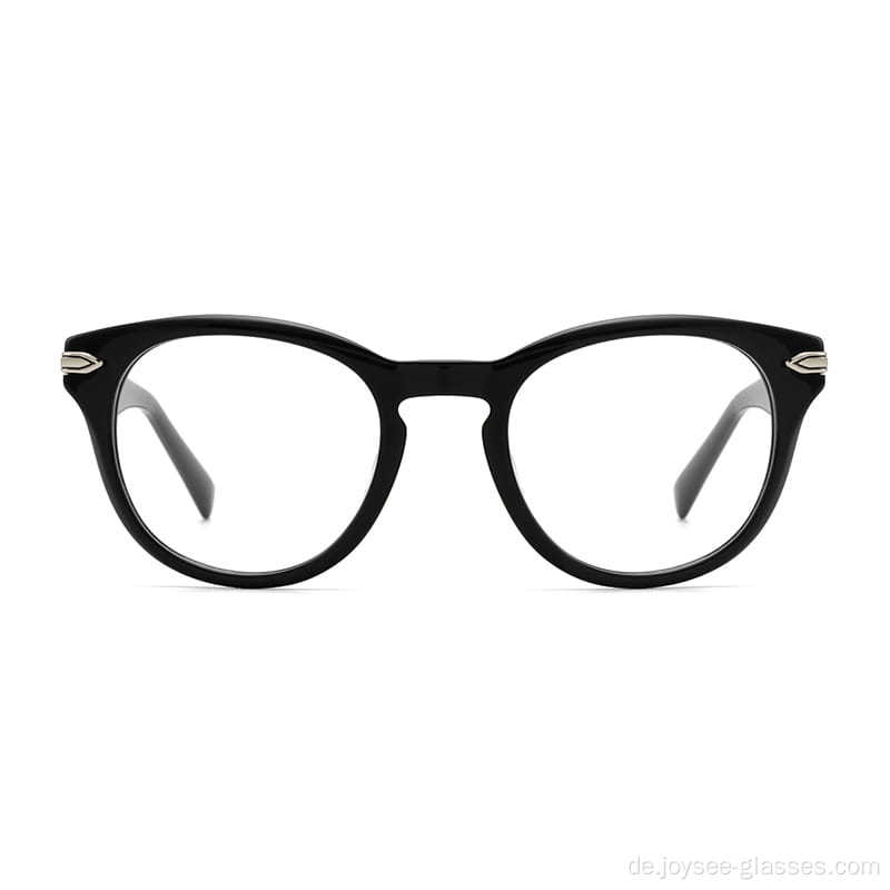 Neue klassische Full Rim Round Form Top -Qualität Acetat optische Brille Frames