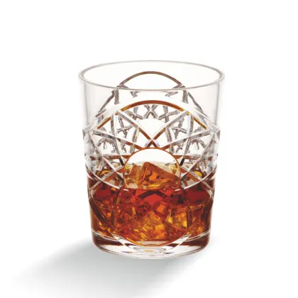 Sunshine Decor Glass - Stackable Unbreakable Plastic Decorative Embossed Glass