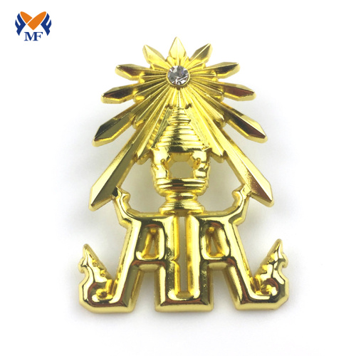 3D Gold Pating Decoration Metal Badge voor auto's