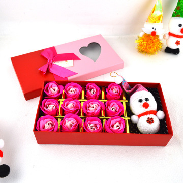 Cajas de regalo de Navidad personalizadas con paquete de rosas con tapa